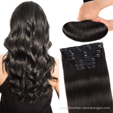100% Russian Human Remy Hair Clip in Wholesale Invisible Seamless Clip in Hair Extension clip on Human hair extensions